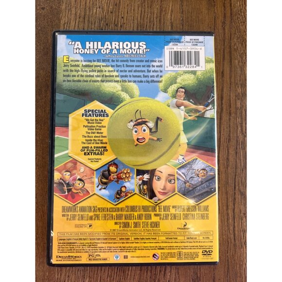 Bee Movie DVD Full Screen Jerry Seinfeld Renee Zellweger Animated Comedy - Picture 4 of 5